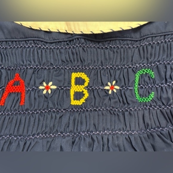 Vintage Polly Flinders Smocked ABC Dress 4T - Picture 8 of 8